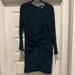 Dress the Population Teal Long-Sleeve Dress